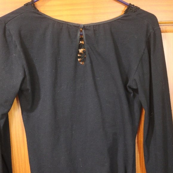 Victoria’s Secret Vintage 90s Black Bodysuit Gold Label Lace V-Neck Medium - Picture 2 of 15